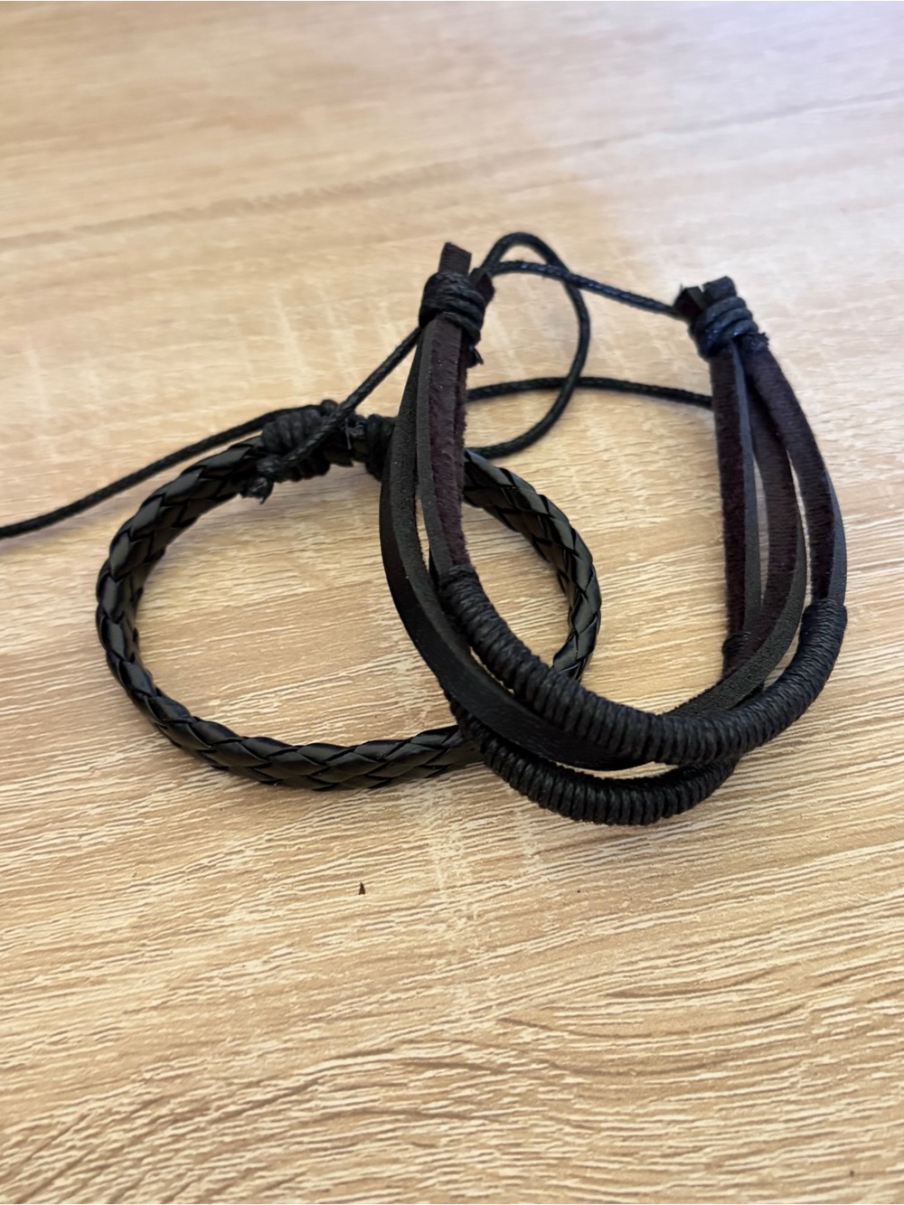Unisex Braided Black Bracelet Set
